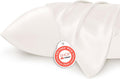 Bedsure Satin Pillowcase - Luxurious Ivory Silky Pillowcases for Hair & Skin | 20x30 Inches, 2-Pack