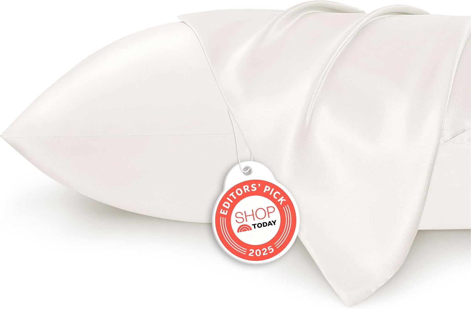 Bedsure Satin Pillowcase - Luxurious Ivory Silky Pillowcases for Hair & Skin | 20x30 Inches, 2-Pack