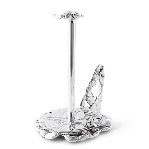 Arthur Court Crab Countertop Metal Paper Towel Holder - Coastal Ocean Theme 13 inches Tall Heavy Duty Quality