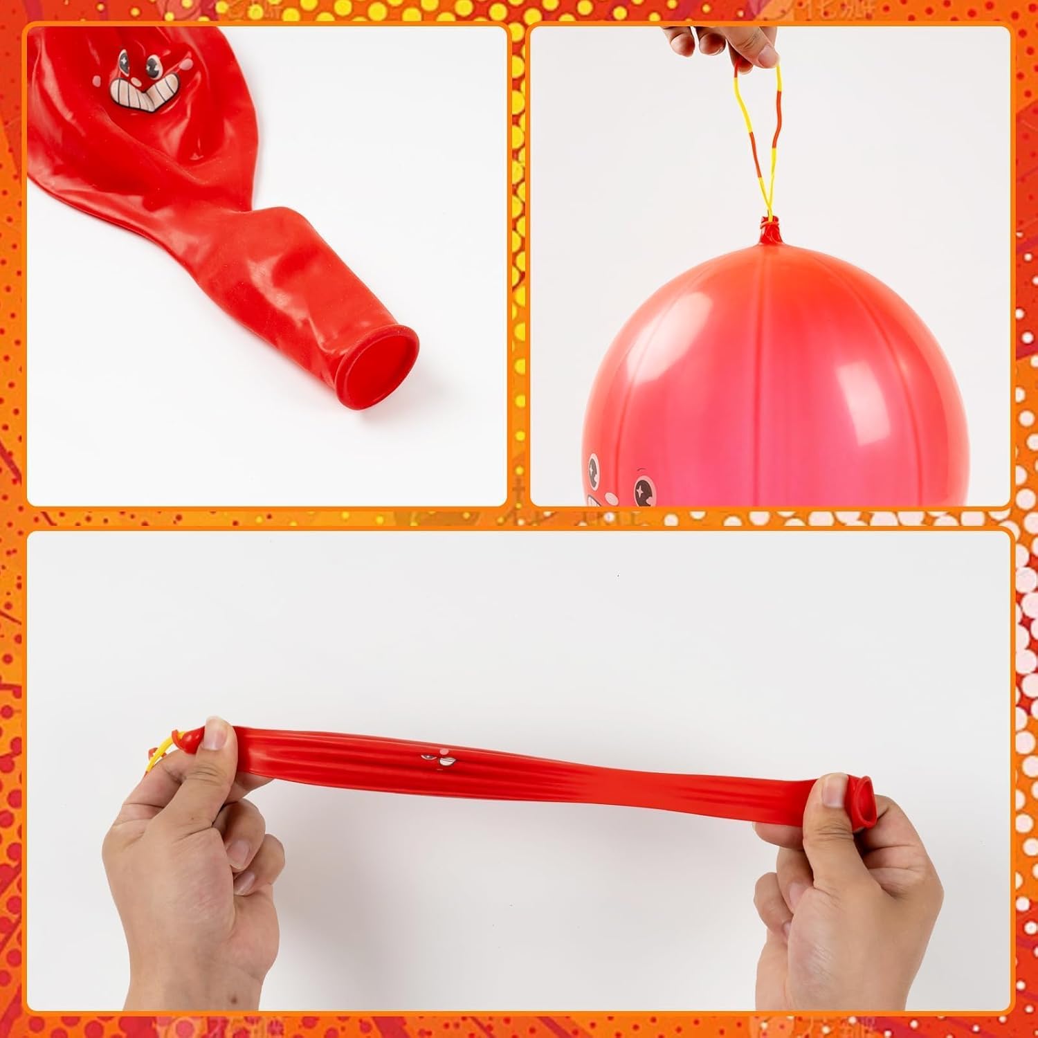 VABAMNA Punch Balloons - 30 Pack Neon Party Favors for Kids | 18 Inch Birthday Game Supplies