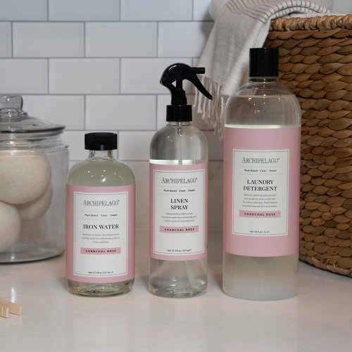 Archipelago Botanicals Charcoal Rose Linen Spray – Fabric & Room Freshener with Black Baccara Rose & Charcoal – Odor Eliminator for Room, Upholstery & Clothes – 17.5 fl oz