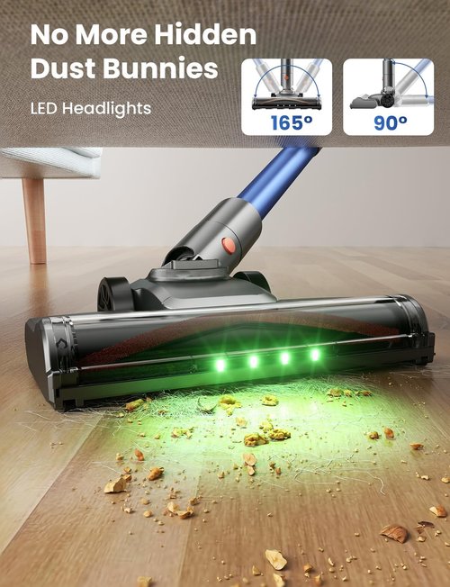 Dzaki Cordless Vacuum Cleaner - Powerful 50KPA Suction with Smart LED Display | Lightweight & Rechargeable for Home & Pet Hair