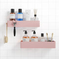Kitsure Shower Caddy | 2-Pack Adhesive Organizer with Rustproof Metal Shelves - Large Pink
