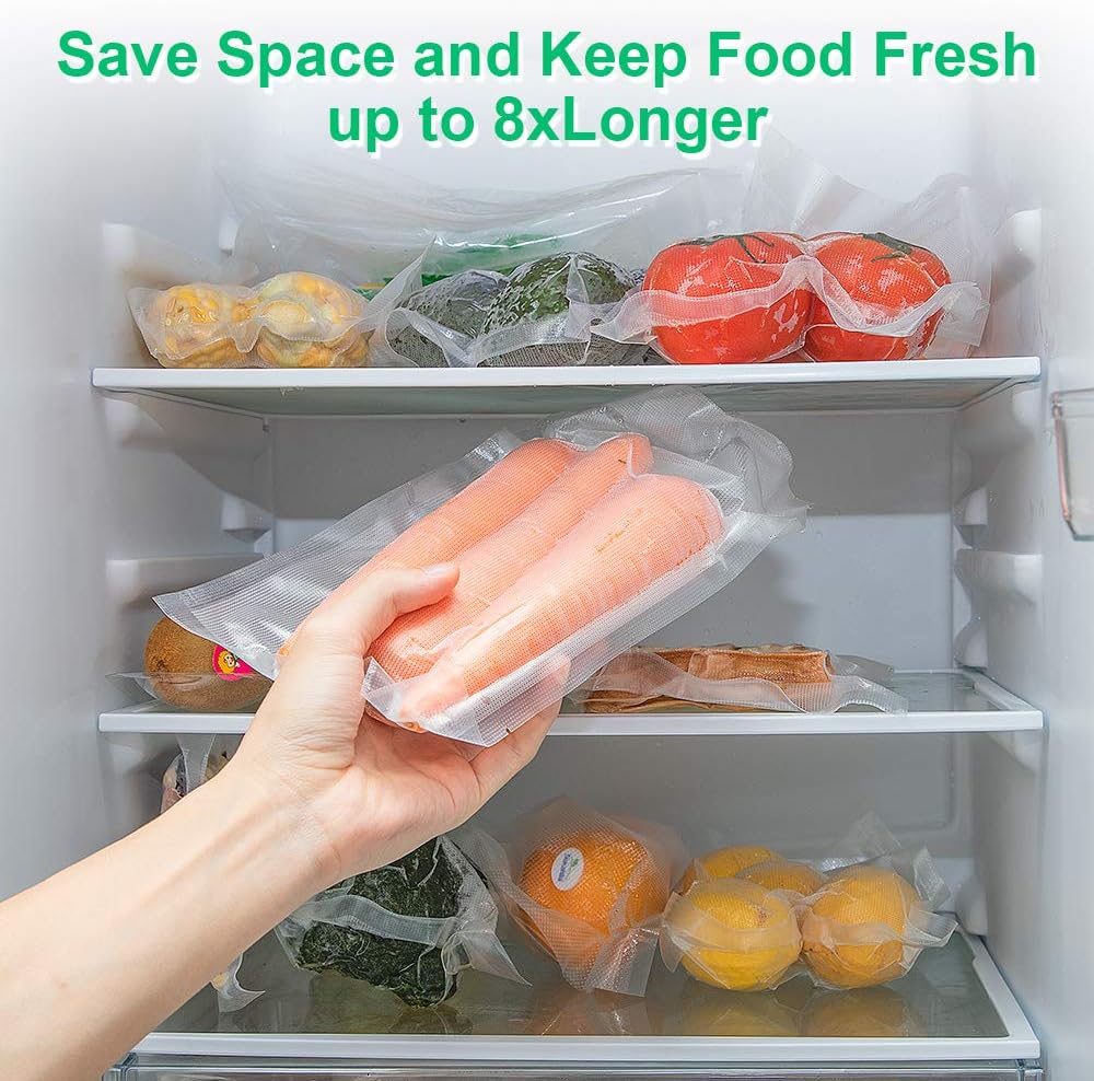 Vacuum Sealer Bags Rolls - BPA-Free Heavy Duty 8"x20' (3 Rolls) & 11"x20' (3 Rolls) for Storage & Sous Vide