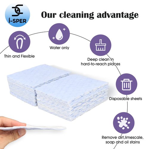 24 Pack Light Scouring Pad with Foam, Triple Cleaning Scrub Pad Singles Heavy Duty Household Non-Scratch Abrasive Hand Pad Multi Surface Magic Sponge Eraser Sheets for Home Surfaces Indoor Cleaning