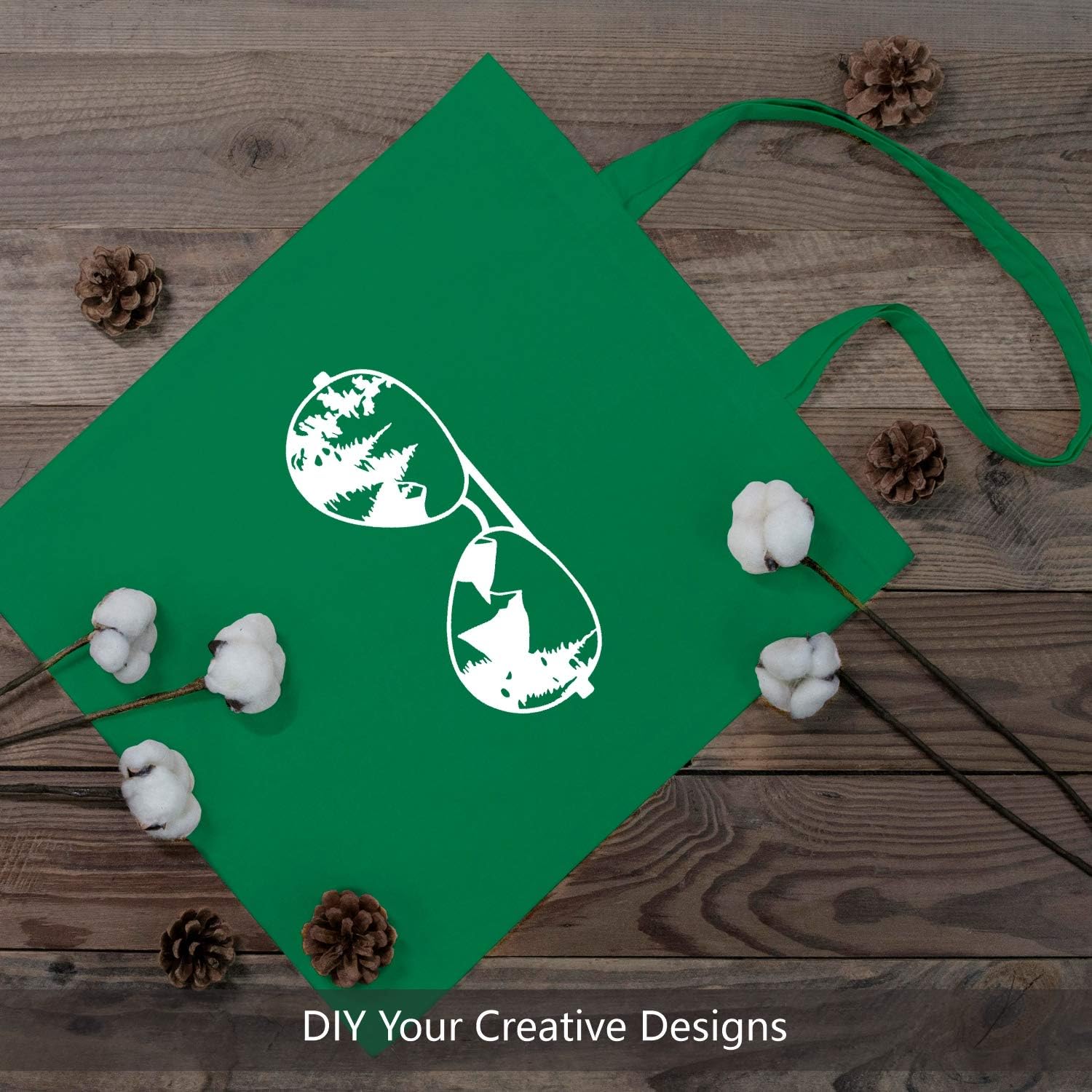 TOPDesign 24-Pack Kelly Green Cotton Tote Bags - Lightweight Reusable Grocery Bags for DIY & Promotions