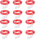 Brightown LED Fairy Lights - Waterproof Red 12 Pack | 7 Feet, 20 LEDs, Battery Operated, Flexible Wire