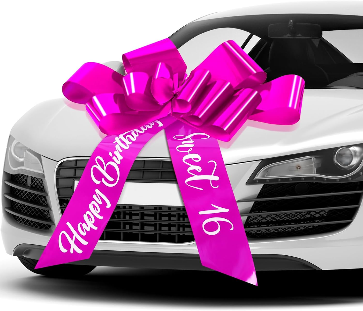 Wonderjune 30 Inch Big Car Bow - Giant Sweet 16 Birthday Gift Wrapping Decoration | Rose Red
