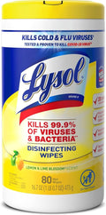 Lysol Disinfecting Wipes - All-Purpose Multi-Surface Cleaner | Lemon & Lime, 80 Count Bundle
