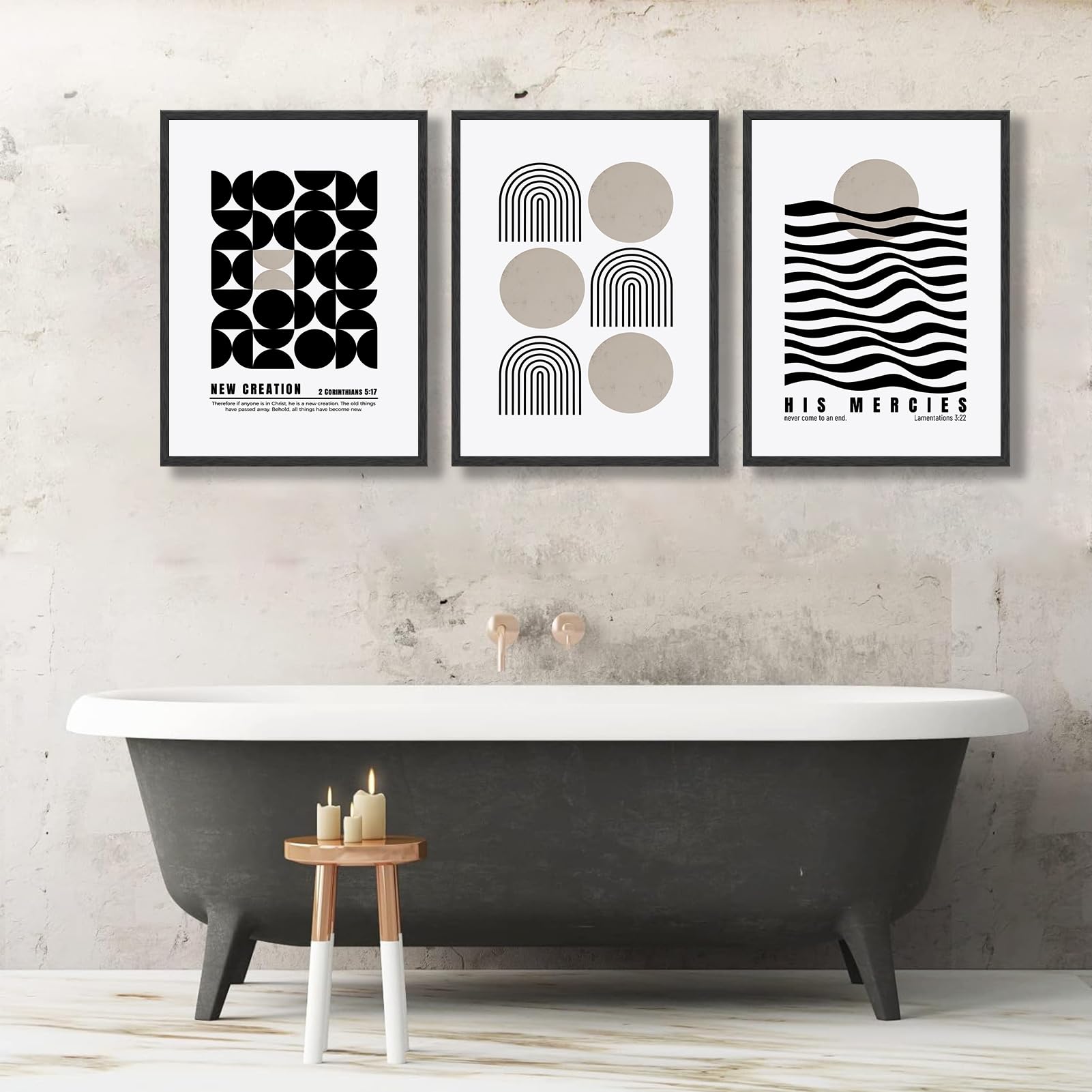 COYIKC 3Pcs Black and White Christian Canvas Wall Art Minimalist Bible Prints Jesus Faith Scripture Wall Decor Pictures Modern Abstract Painting artwork for bedroom office home decoration 16x24in