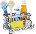 HapiRm Kitchen Sink Organizer - Rustproof SUS304 Stainless Steel Caddy with Sponge Holder | Large Silver Design