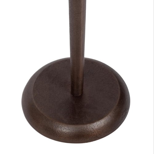 Kate and Laurel Alessia Modern Decorative Metal Drink Table, 8 x 8 x 22, Bronze, Round Cast Aluminum Pedestal Plant Stand with Rough Texture and Deckled Edge