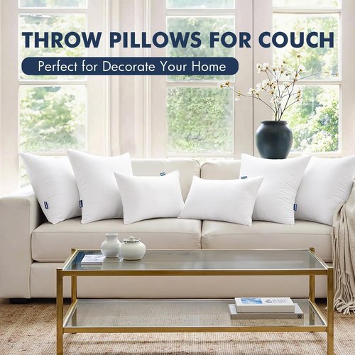 MIULEE Throw Pillow Inserts - 100% Virgin Fiber Filling | Pack of 2, 18x18 Inch for Bed & Couch