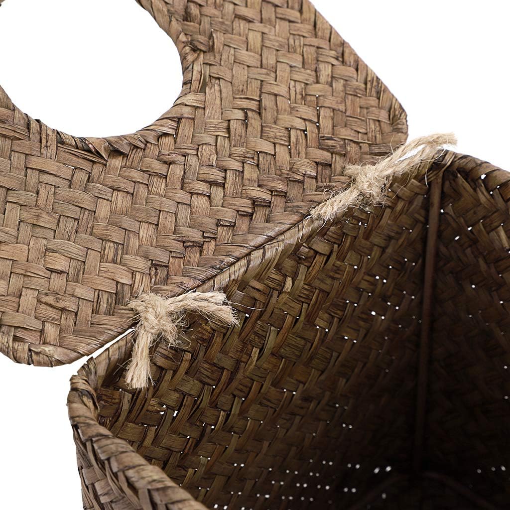 Sumnacon Seagrass Tissue Box Cover - Rustic Woven Design for Bathroom, Bedroom, Office | Coffee Color