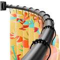 DYHOME Curved Shower Curtain Rod, Need to Drill, 35-76 inches Adjustable Curved Shower Rod Rustproof Shower Rod Round Shower Curtain Rod for Bathroom, Bathtub, Stall, Stainless Steel, Black