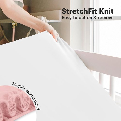KeaBabies 2-Pack Baby Crib Sheets - Soft & Cozy Viscose Bamboo Fitted Mattress Covers | 52x28 (Rose)