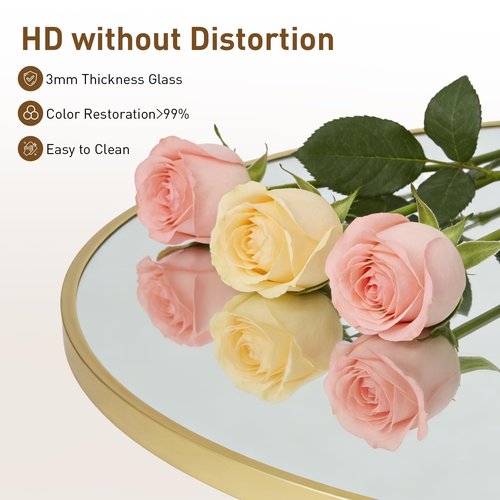 NEWBULIG Gold Round Wall Mirror 36 Inch, Bathroom Mirrors for Over Sink, Wall Decor for Bathroom, Entryway, Bedroom, Vanity