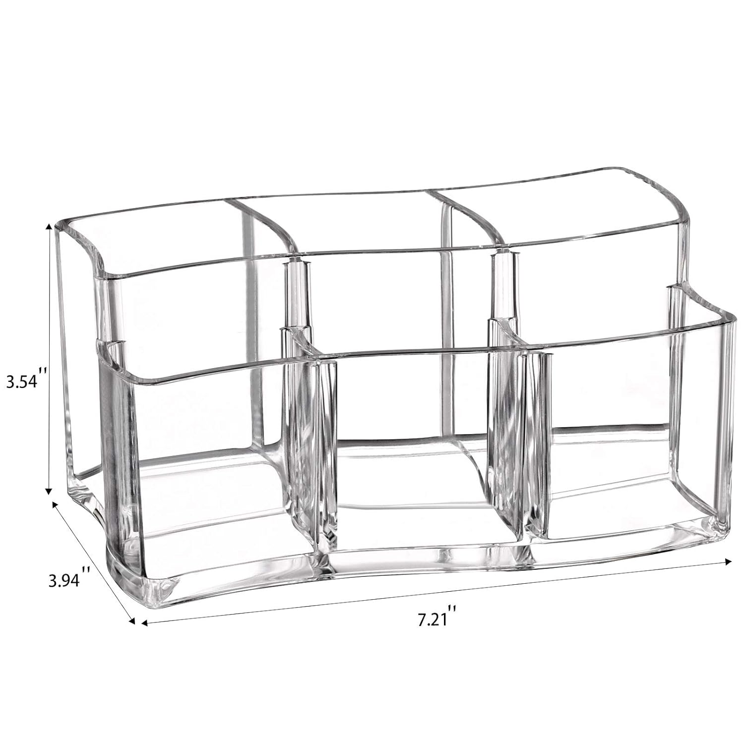 Tbestmax Acrylic Makeup Brush Holder - 6 Slot Organizer for Clear Eyebrow Pens & Cosmetics Storage