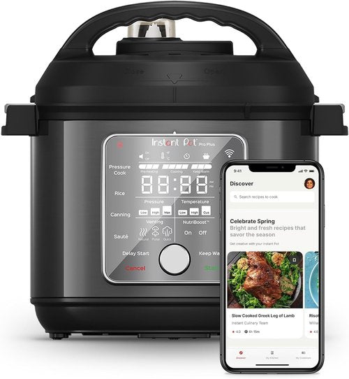Instant Pot Pro Plus Wi-Fi Smart 10-in-1 Pressure Cooker - 6 Quart with App & 800+ Recipes