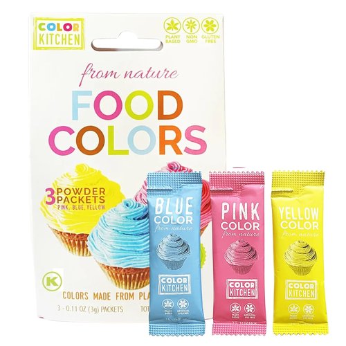 Color Kitchen | Food Coloring 3-Pack - Plant-Based, Gluten-Free, Vegan Colors for Healthy Baking