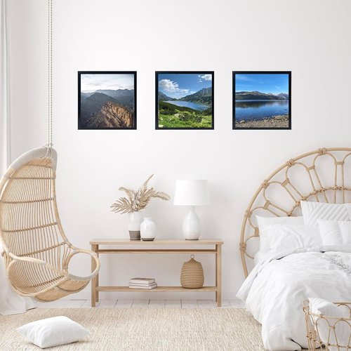 JCJMY 8x8 Black Picture Frame - Versatile Wall Hanging or Tabletop Display | Shatter-Resistant Plexiglass