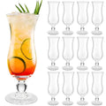 LemonRoad 12 Packs Hurricane Cocktail Glasses, 12 oz Tulip Drinking Cups Tall Wine Glasses Multi Purpose Water Goblet for Party Mojito Juice Beer Beverages