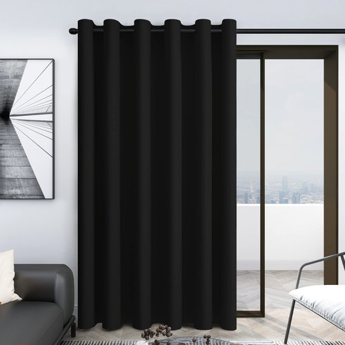 Deconovo Blackout Curtains Grommet, Thermal Drapes Room Darkening for Bedroom & Living Room, Machine Washable, (80" W x 84" L, Pack of 1, Black)