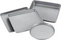 Farberware Bakeware - Nonstick Toaster Oven Pan Set | 4-Piece Baking Set in Gray