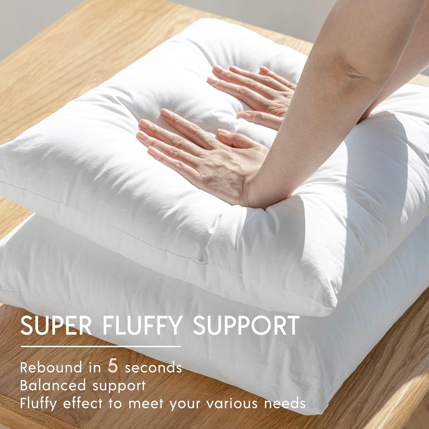 Phantoscope 18x18 Pillow Insert - Soft Microfiber Throw Pillow Stuffer with Cotton Cover - 18 Inch Square