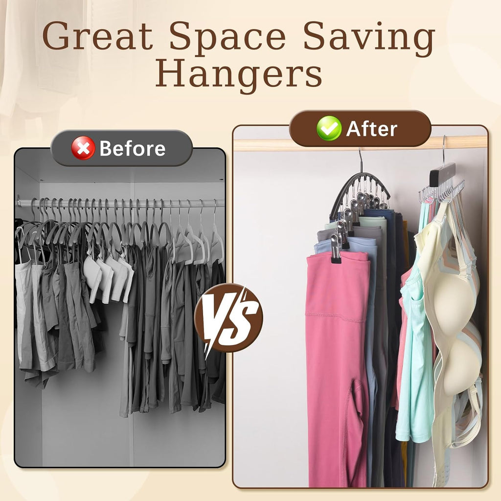 Volnamal Legging Organizer & Bra Hanger - 2-in-1 Space-Saving Closet Storage for 30 Leggings & Bras