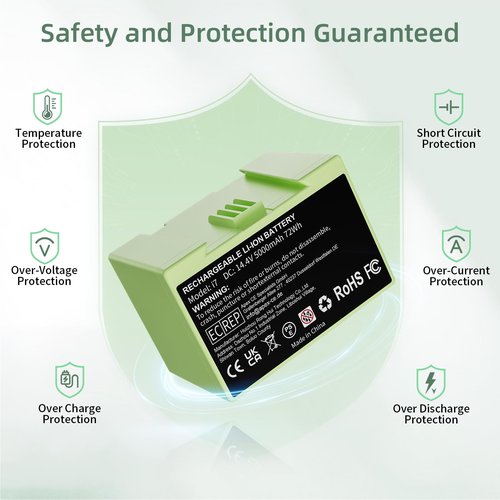 Uionvot 14.4V 5Ah i7 Battery for iRobot Roomba Battery Replacement Compatible with Roomba Batteries i7 i7+ i8 i6 i4 i4+ i3 i3+ i7158 J7 7150 7550 and e e5 e6 e5150 e5152 e6198