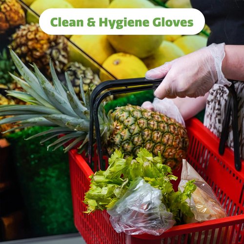 GUSTO Clear Vinyl Plastic Gloves [100 Count] Latex-Free, Powder-Free, Food Safe Disposable Gloves for Cooking, Meal Prep, Cleaning & Everyday Use (Formerly Comfy Package)