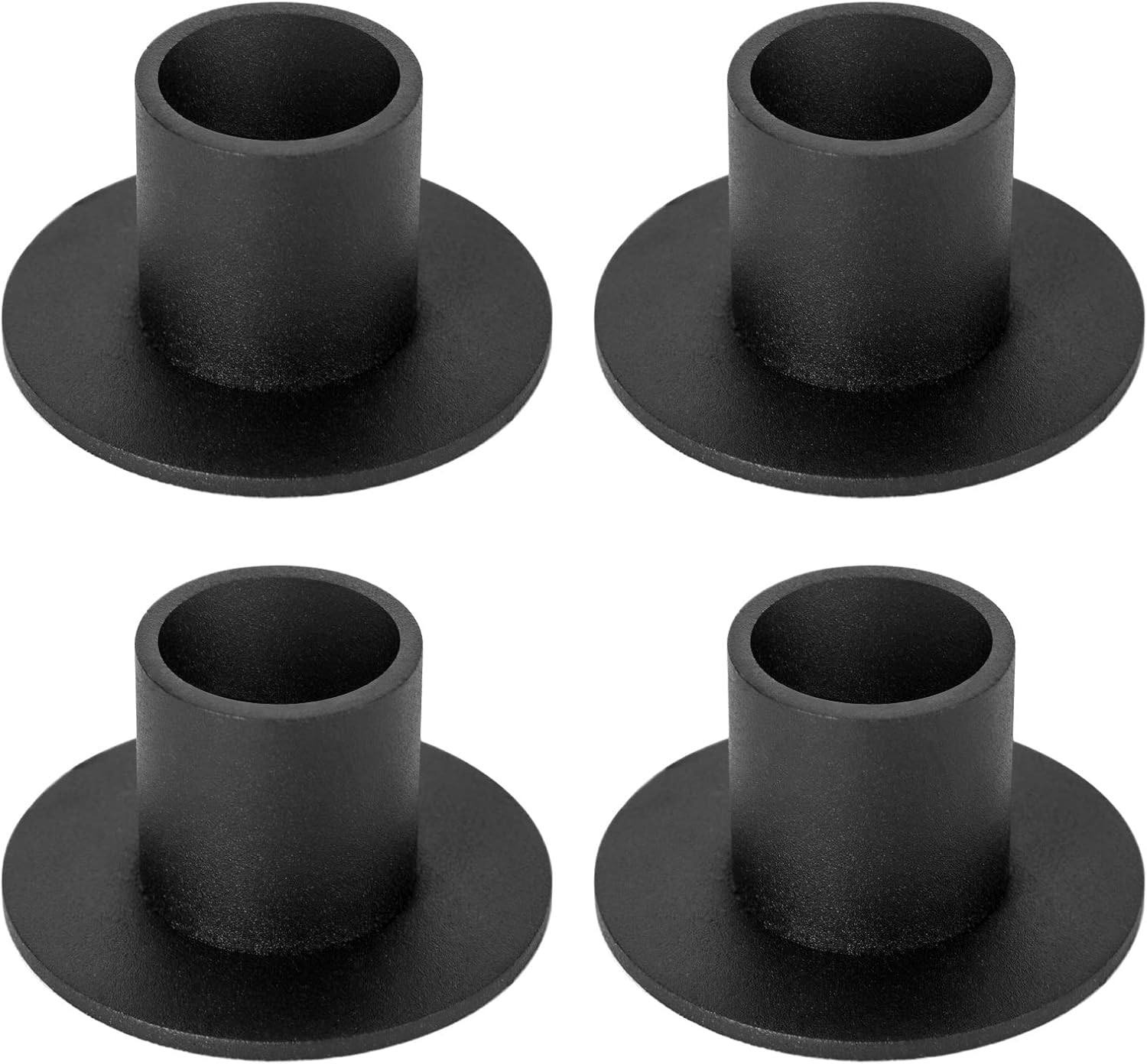 Regine Switzerland Black Candle Holders - Retro Farmhouse Decor for Home & Weddings | Set of 4