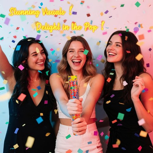 Confetti Cannon Multicolor Confetti Poppers 6 Pack Biodegradable Party Poppers 12 Inch Confetti Shooter Sticks for Wedding Graduation Birthday Engagement Anniversary Christmas New Year Celebration
