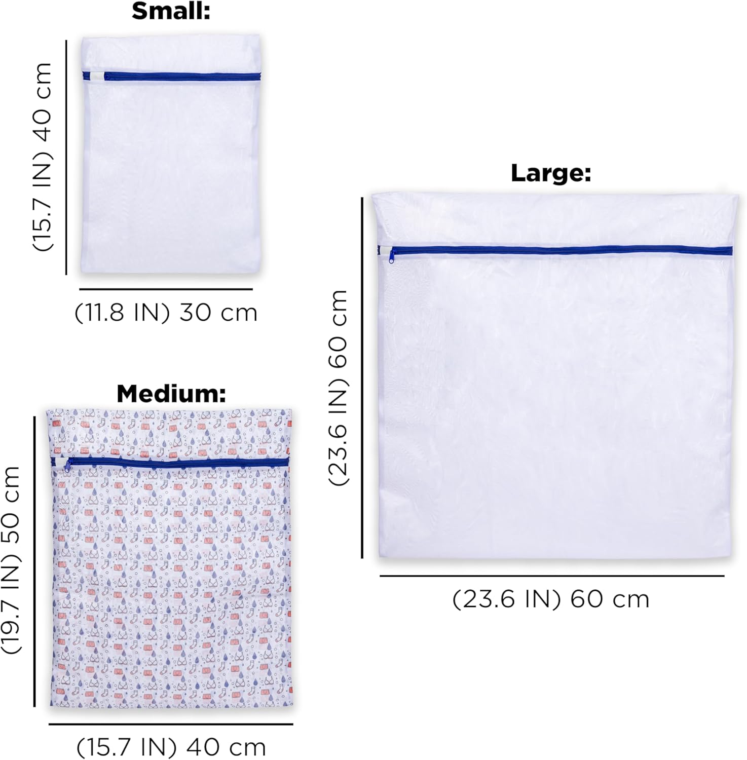 Tide Mesh Wash Bags for Delicate Clothes - 3 Pack (Small, Medium, Large) | Protects from Snagging & Tangling