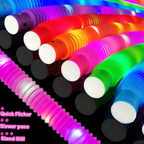 Glow Sticks | 96 PCS LED Light-Up Wands & Pop Tubes - Glow in the Dark Bracelets & Necklaces for Kids' Parties