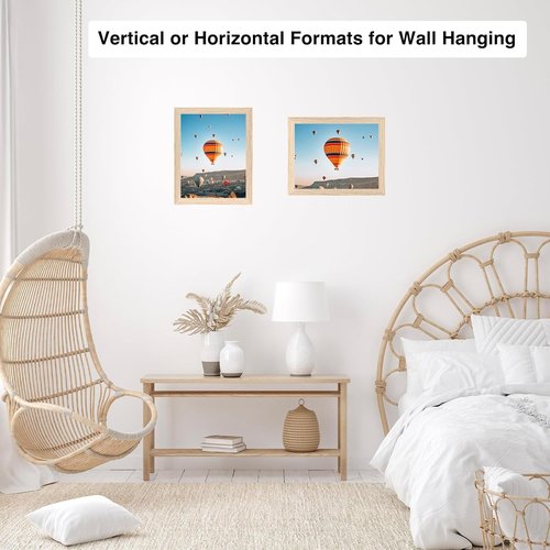 JCJMY 9x11 Picture Frame - Versatile Wall & Tabletop Display | Shatter-Resistant Plexiglass, Natural Finish
