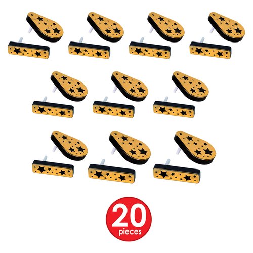 Beistle Gold and Black Plastic Metallic Noisemakers – 20 Pack, Party Supplies for New Year’s Eve Midnight Countdown Handouts, Birthday Parties, Festive Gatherings & Celebrations, 3” x 4.4”