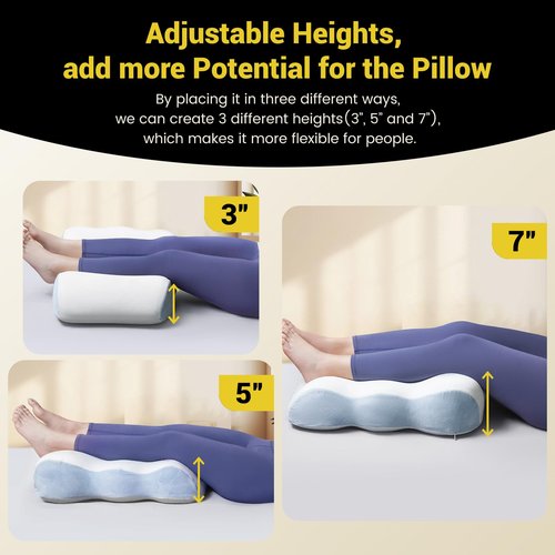 anzhixiu Leg Pillow Elevation Blood Circulation 7” Give Legs Required Height to Ease Lower Back Pain, Wedge Pillow Set for After Surgery Helps Leg Sore &Circulation, Foot&Hip Pain