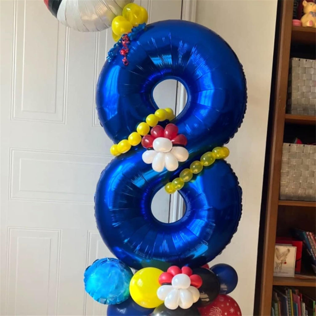 Skiennix Navy Blue Number 6 Balloon - 40In Large Foil Balloon for 6th Birthday Party Decorations