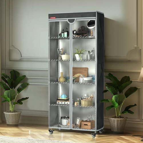 ZYSUOR Shelf Cover for Wire Shelving Unit, Dustproof Waterproof UV Resistant Storage Protector with Transparent Front Panel, Fits 48" L x 24" D x 72" H (Cover Only)