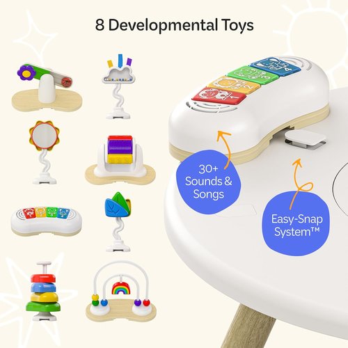 Move2Play 4-in-1 Baby Activity Center - Montessori Design with 8 Interactive Toys | Ideal for 3-12 Months (Sun)