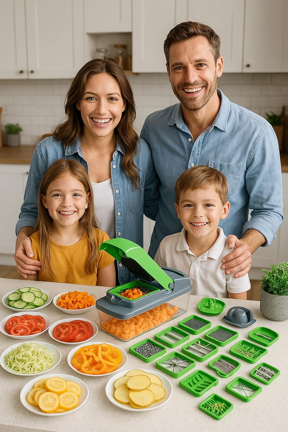 ZARIN 16-in-1 Vegetable Chopper & Slicer - Multi-Function Kitchen Gadget for Effortless Meal Prep