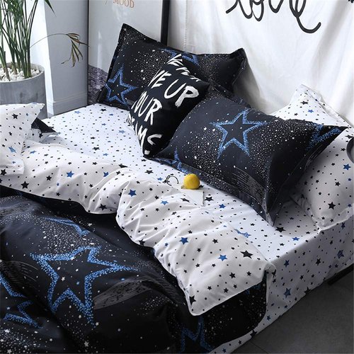 JQWUPUP Kids Duvet Cover Set Twin, 3Pcs Bedding Set (1 Duvet Cover and 2 Pillow Shams) for Toddler Teens Girls Boys (Twin, Starry Night)