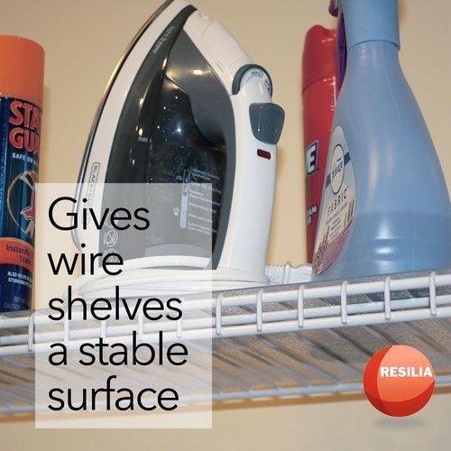 RESILIA Closet Shelf Liner for Wire Shelving – 12" Wide x 25' Long Heavy Duty Waterproof Liners, Clear PVC Covers for Kitchen Pantry, Bathroom Closet, & Cabinet Storage, Made in The USA