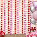 LOLStar Valentines Decorations, 2 Pack Valentines Party Decoration,3.3x6.6ft Red, Pink, White Heart Shape Tinsel Foil Fringe Curtains Photo Backdrop,Streamer Backdrop for Birthday,Engagement,Wedding