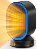 TABYIK Electric Space Heater - 45° Oscillating Portable Heater for Home & Office | Compact Black Design