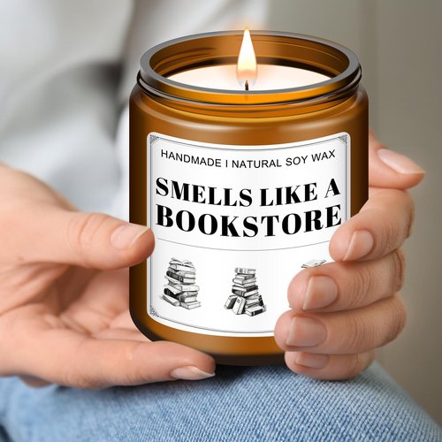 RIZOOCE Book Lovers Candle Gifts, Funny Gift Ideas for Book Lovers, Birthday Bookish Presents for Readers Librarian Bookworms -Old Book Candles (7Oz)