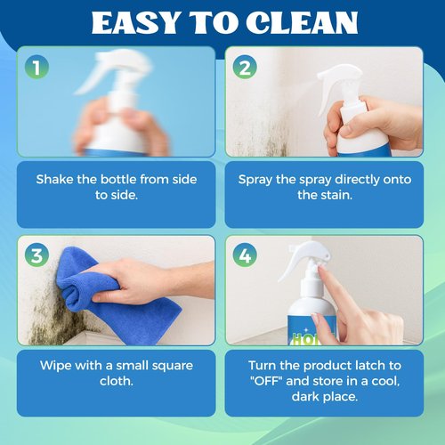 Multipurpose Wall Cleaner Spray – Mold Stain Cleaner for Home Surfaces – Bathrooms, Kitchens, Showers, Basements & Outdoor Areas – Multipurpose Remover for Dirt, Dust, Odor, Oil & Grease