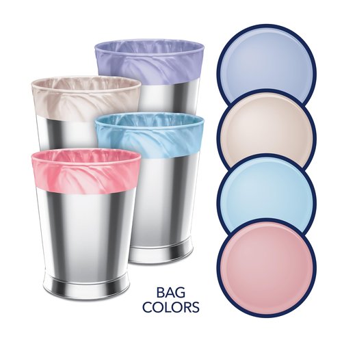Color Scents Small Trash Bags - 4 Gallon, 720 Total Bags (12 Packs of 60 Count), Twist Tie (4 unique scent + color combinations) with Microban